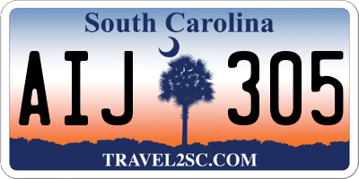 SC license plate AIJ305