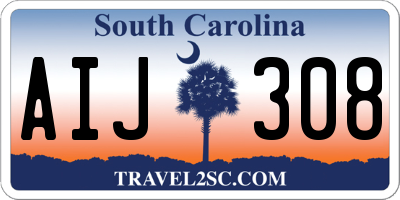 SC license plate AIJ308