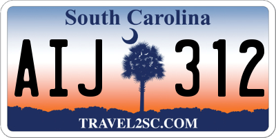 SC license plate AIJ312