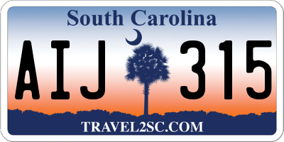 SC license plate AIJ315
