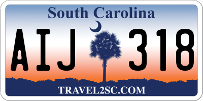 SC license plate AIJ318