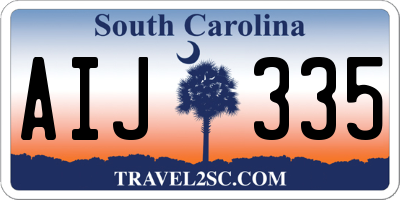 SC license plate AIJ335