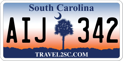 SC license plate AIJ342