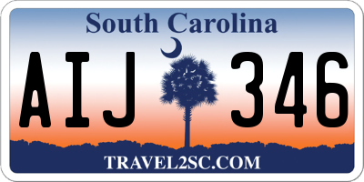 SC license plate AIJ346