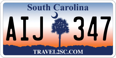 SC license plate AIJ347