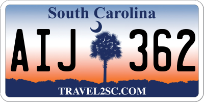 SC license plate AIJ362