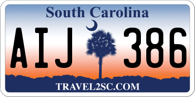 SC license plate AIJ386