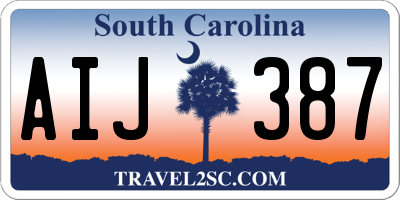 SC license plate AIJ387