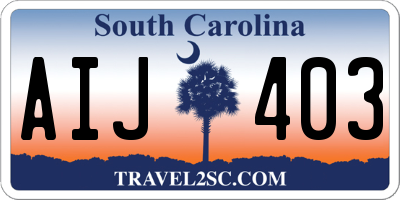 SC license plate AIJ403