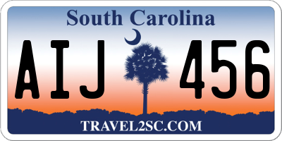 SC license plate AIJ456