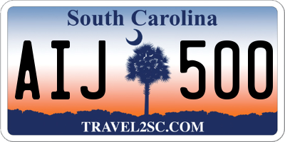 SC license plate AIJ500