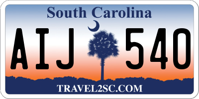 SC license plate AIJ540