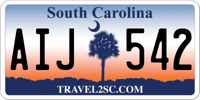 SC license plate AIJ542