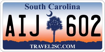 SC license plate AIJ602
