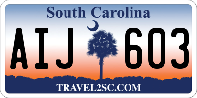 SC license plate AIJ603