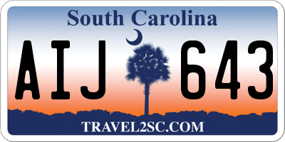 SC license plate AIJ643