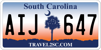 SC license plate AIJ647