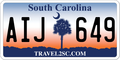 SC license plate AIJ649