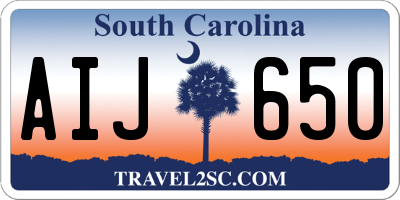 SC license plate AIJ650