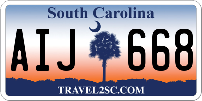 SC license plate AIJ668