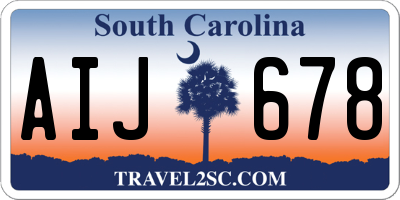 SC license plate AIJ678