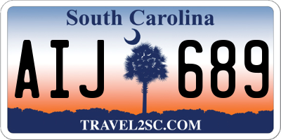 SC license plate AIJ689