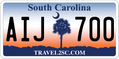 SC license plate AIJ700