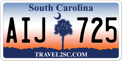 SC license plate AIJ725