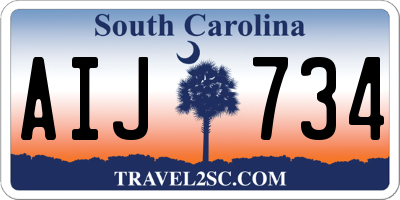 SC license plate AIJ734