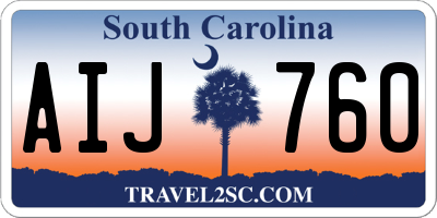 SC license plate AIJ760