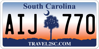 SC license plate AIJ770
