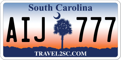 SC license plate AIJ777
