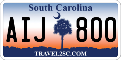 SC license plate AIJ800
