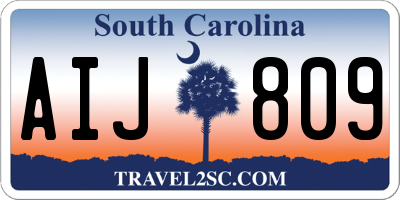 SC license plate AIJ809