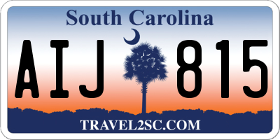 SC license plate AIJ815