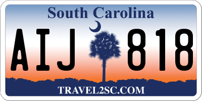 SC license plate AIJ818