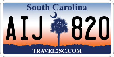 SC license plate AIJ820