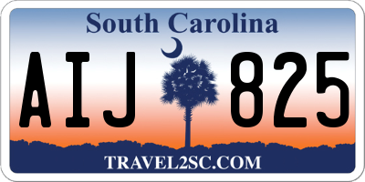 SC license plate AIJ825