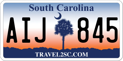 SC license plate AIJ845