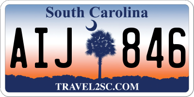 SC license plate AIJ846