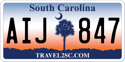 SC license plate AIJ847