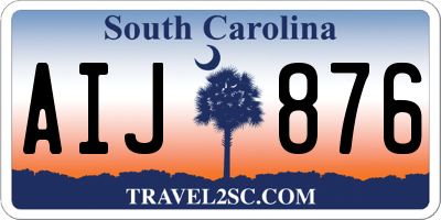 SC license plate AIJ876