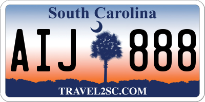 SC license plate AIJ888