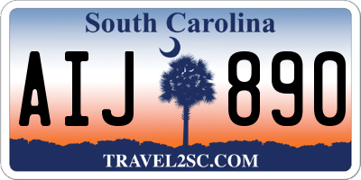SC license plate AIJ890