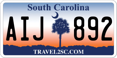 SC license plate AIJ892