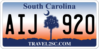 SC license plate AIJ920
