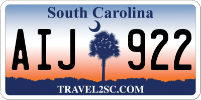 SC license plate AIJ922