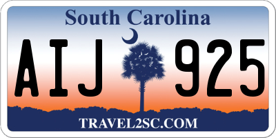 SC license plate AIJ925
