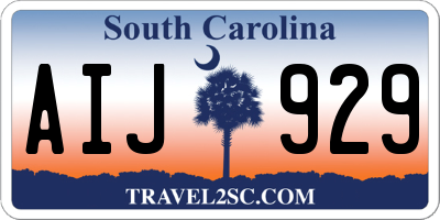 SC license plate AIJ929