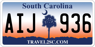 SC license plate AIJ936